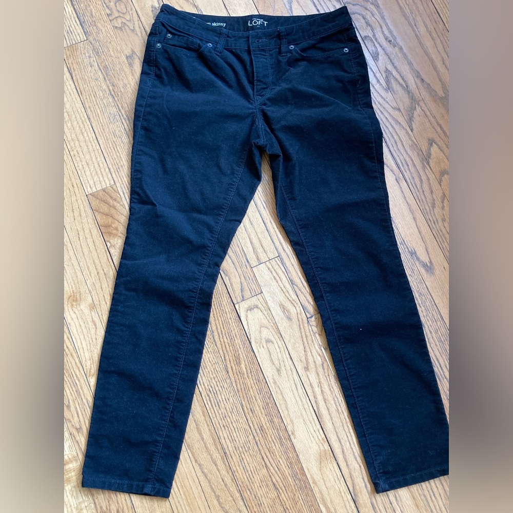 Loft black corduroy modern fit skinny pants